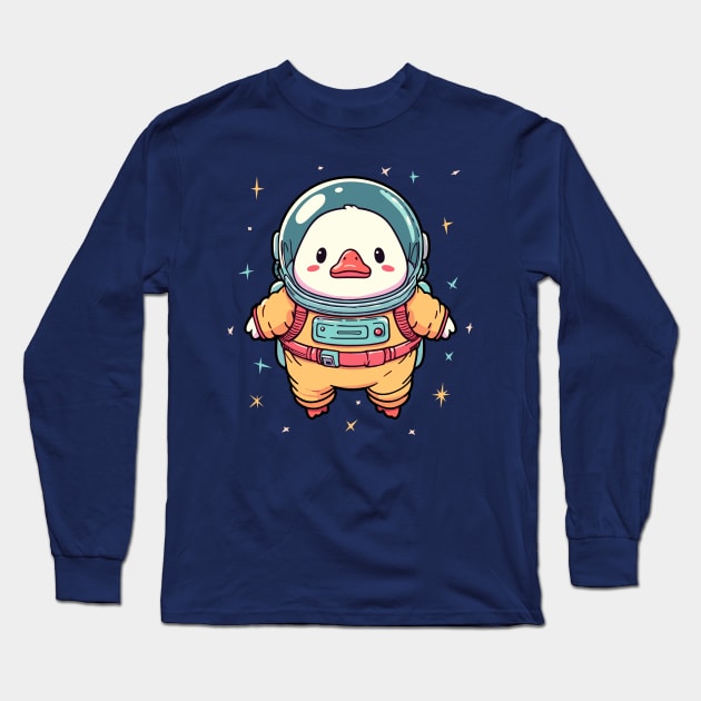 quackstronaut Long Sleeve T-Shirt by hunnydoll